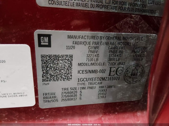 1GCUYEED2MZ161020 Chevrolet Silverado 1500 Rst