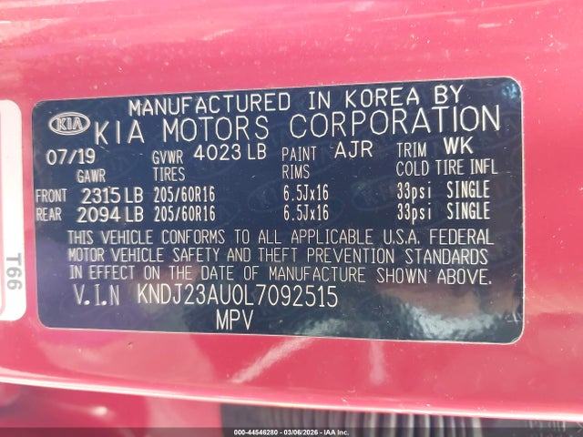 KNDJ23AU0L7092515 KIA SOUL LX