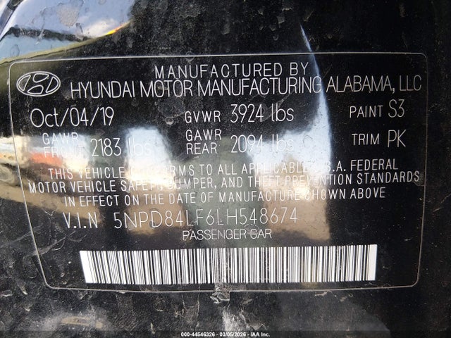 Hyundai ELANTRA SEL 2020 5NPD84LF6LH548674 Image 9