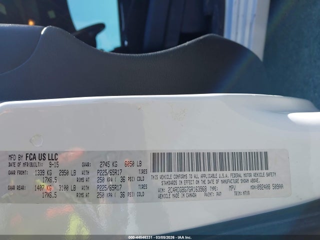 Dodge Grand Caravan Se Plus 2016 2C4RDGBG7GR163968 Image 9