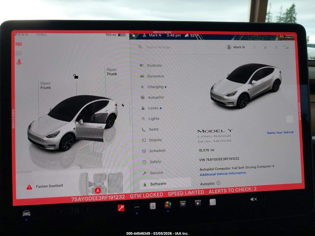 2024 Tesla Model Y Long Range Dual Motor All-wheel Drive მანქანა იყიდება აუქციონზე, vin: 7SAYGDEE3RF191232, აუქციონის ნომერი: 44546349
