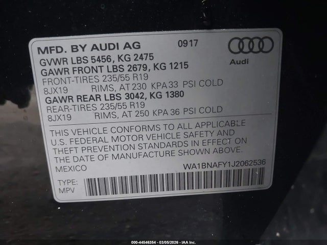 2018 AUDI Q5 WA1BNAFY1J2062536 Photo 8
