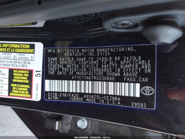 Toyota CAMRY LE 2024 4T1C11AK7RU230880 Image 9