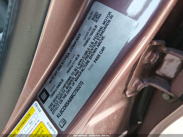 Chevrolet Spark Fwd 1lt Automatic 2021 KL8CD6SA8MC750270 Image 9