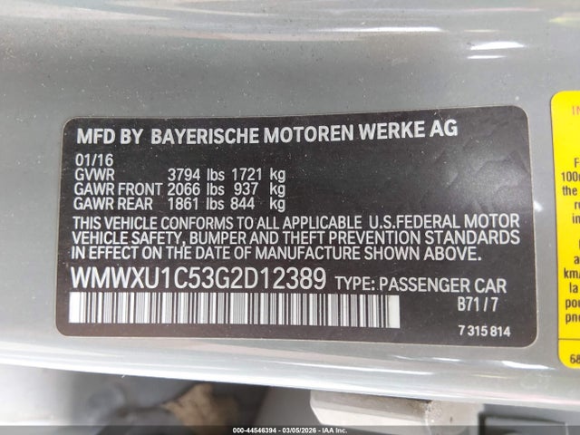 2016 MINI HARDTOP WMWXU1C53G2D12389 Photo 8