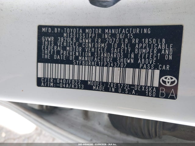 Toyota Corolla S Plus 2015 5YFBURHE1FP343707 Image 9