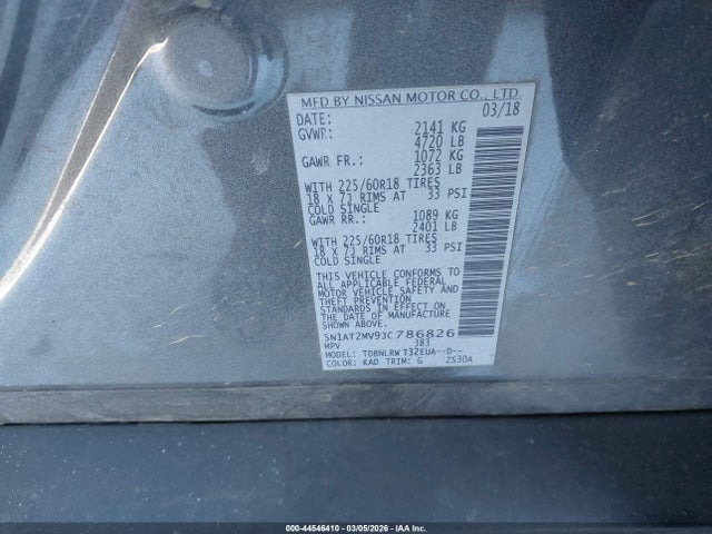 Nissan Rogue Sl 2018 5N1AT2MV9JC786826 Image 9