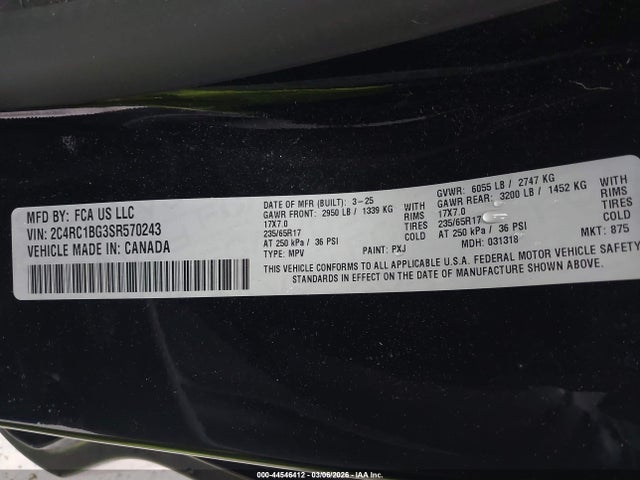 Chrysler Pacifica Select 2025 2C4RC1BG3SR570243 Image 9