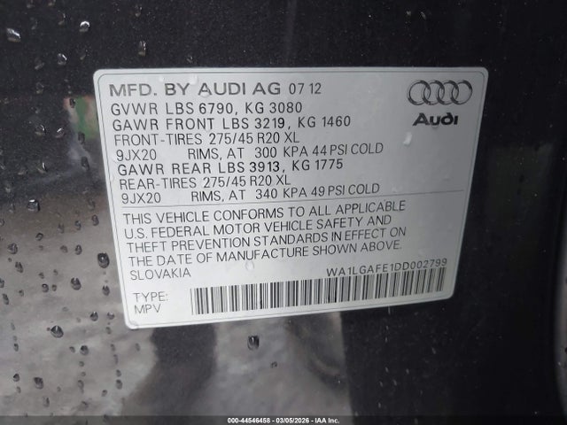 2013 AUDI Q7 WA1LGAFE1DD002799 Photo 8