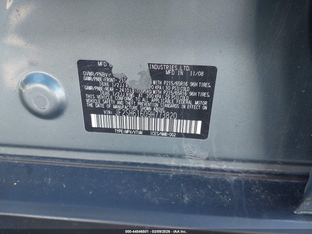 Aukcja sprzedaży 2009 Subaru Forester 2.5x, vin: JF2SH61609H773820, numer aukcji: 44546501