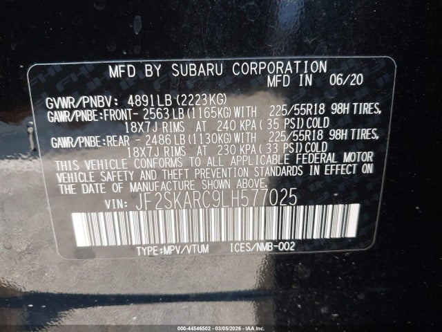 Subaru Forester Sport 2020 JF2SKARC9LH577025 Image 9