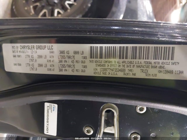 44546559 :رقم المزاد ، 1C6RR7TM4FS534689 vin ، 2015 Ram 1500 Outdoorsman مزاد بيع