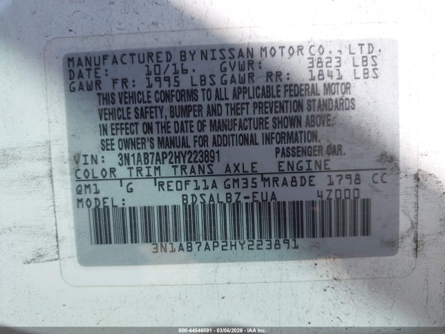 Nissan SENTRA S 2017 3N1AB7AP2HY223891 Image 9