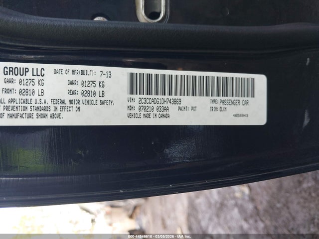 Aukcja sprzedaży 2013 Chrysler 300c John Varvatos Limited Edition, vin: 2C3CCADG1DH743869, numer aukcji: 44546610
