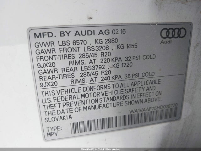 2017 AUDI Q7 WA1VAAF75HD008770 Photo 8