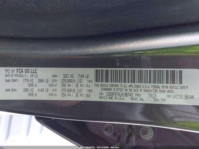 2020 RAM 1500 1C6SRFBT4LN196743 Photo 8