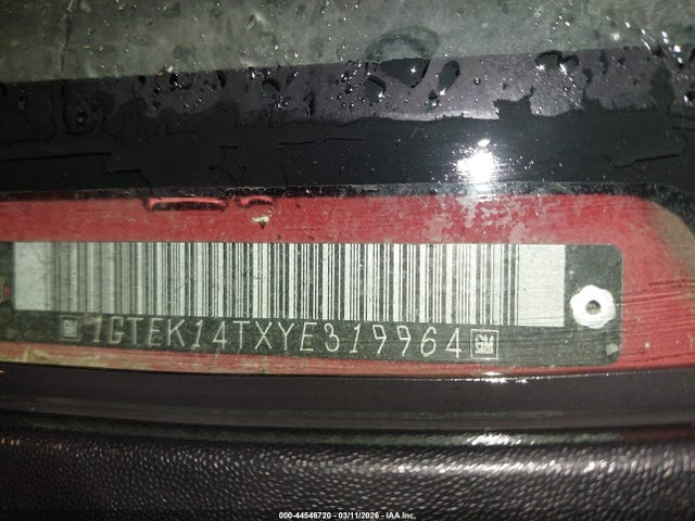 2000 Gmc Sierra 1500 Sl მანქანა იყიდება აუქციონზე, vin: 1GTEK14TXYE319964, აუქციონის ნომერი: 44546720