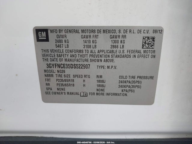 2013 CADILLAC SRX 3GYFNCE35DS522907 Photo 8