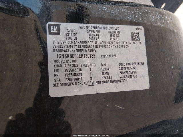 Chevrolet Tahoe Lt 2014 1GNSKBE00ER130782 Image 9