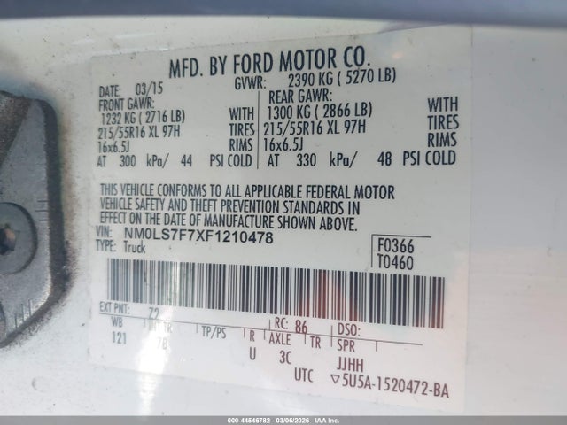 Ford Transit Connect Xlt 2015 NM0LS7F7XF1210478 Image 9
