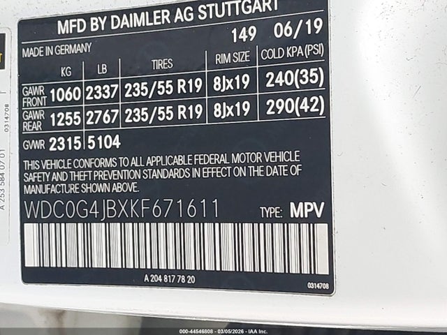 2019 MERCEDES-BENZ GLC 300 WDC0G4JBXKF671611 Photo 8