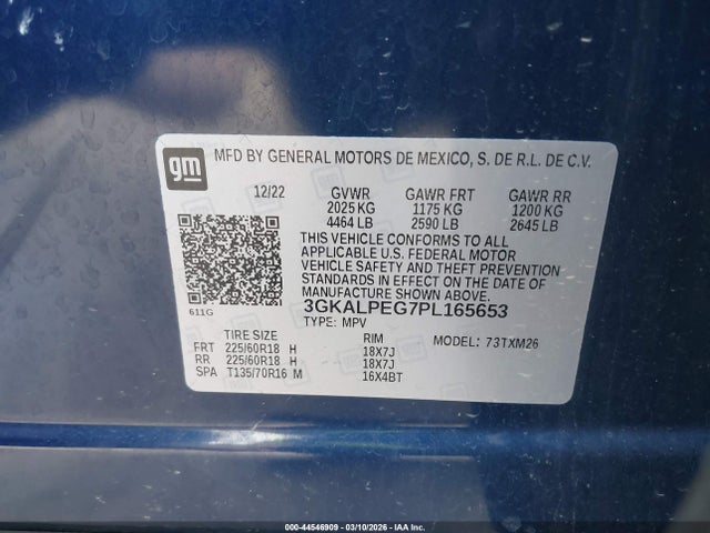 44546909 :رقم المزاد ، 3GKALPEG7PL165653 vin ، 2023 Gmc Terrain Fwd Slt مزاد بيع