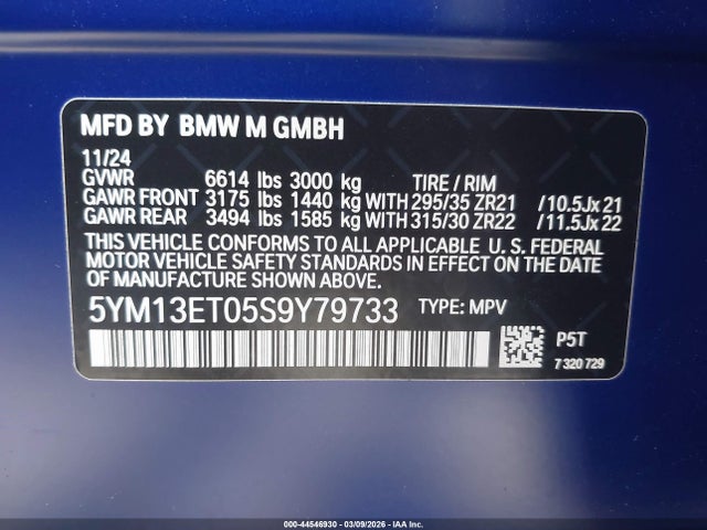 5YM13ET05S9Y79733 BMW X5 M Competition