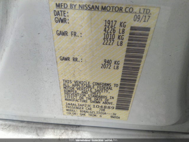 1N4AL3AP2JC104889 Nissan Altima 2.5 S
