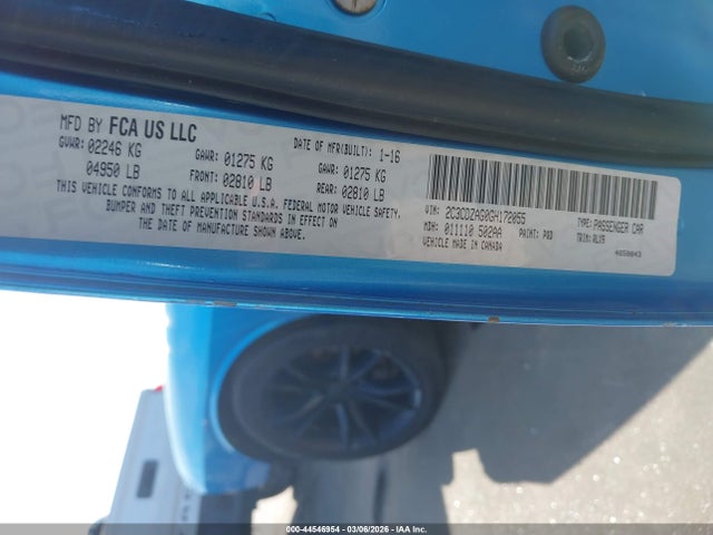 Продажа на аукционе авто 2016 Dodge Challenger Sxt Plus, vin: 2C3CDZAG0GH172055, номер лота: 44546954