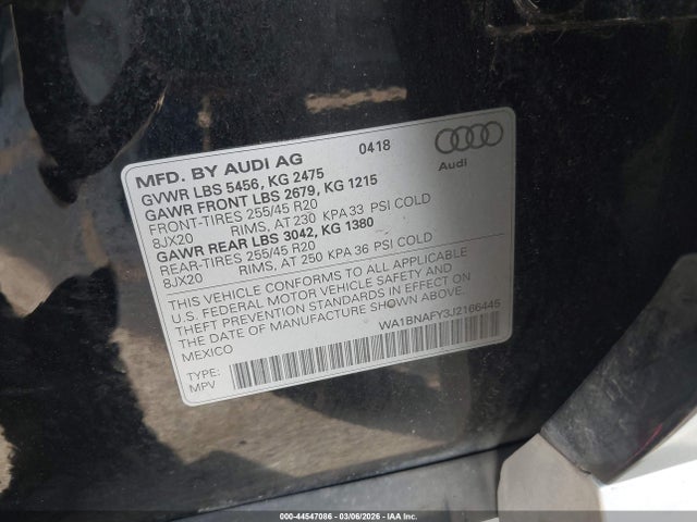 2018 AUDI Q5 WA1BNAFY3J2166445 Photo 8
