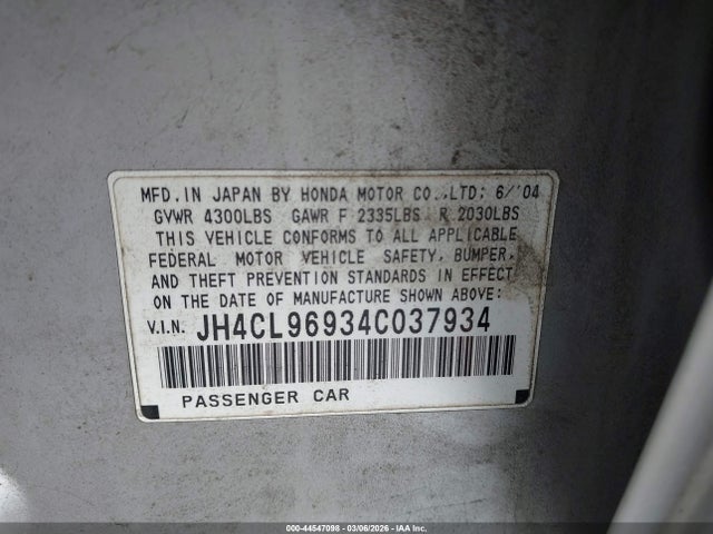 2004 ACURA TSX JH4CL96934C037934 Photo 8
