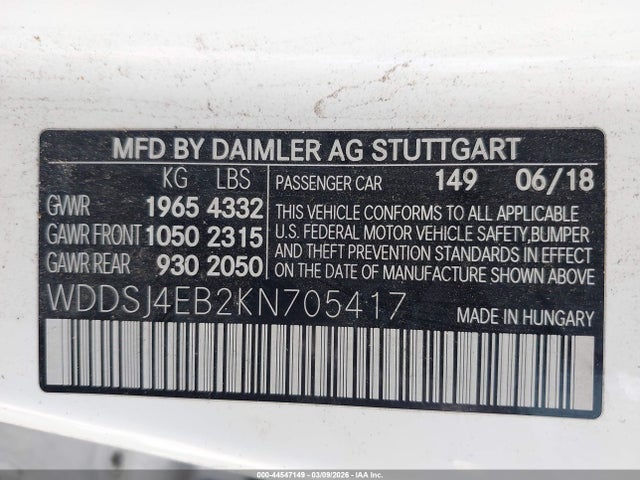 2019 MERCEDES-BENZ CLA 250 WDDSJ4EB2KN705417 Photo 8
