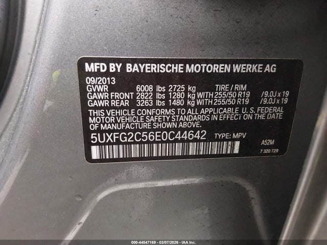 2014 Bmw X6 Xdrive35i მანქანა იყიდება აუქციონზე, vin: 5UXFG2C56E0C44642, აუქციონის ნომერი: 44547169
