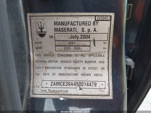 2005 MASERATI QUATTROPORTE ZAMCE39A450014479 Photo 8
