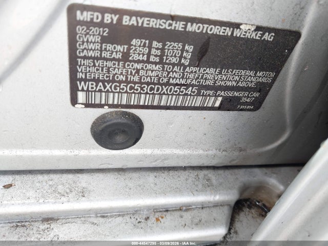 Продажа на аукционе авто 2012 Bmw 528i, vin: WBAXG5C53CDX05545, номер лота: 44547295