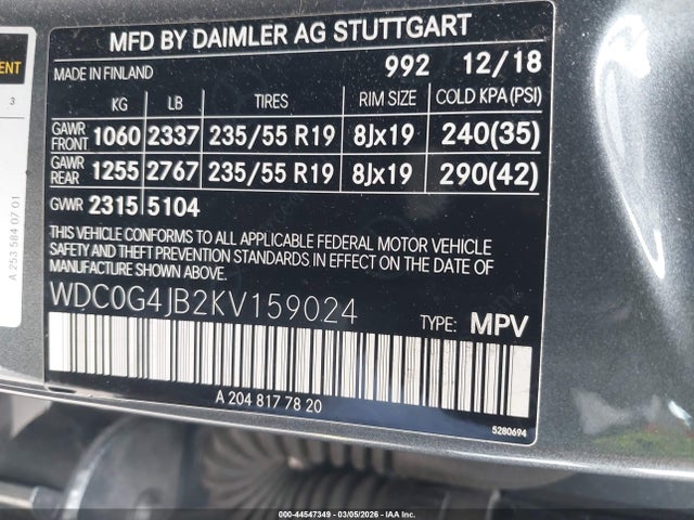 2019 MERCEDES-BENZ GLC 300 WDC0G4JB2KV159024 Photo 8