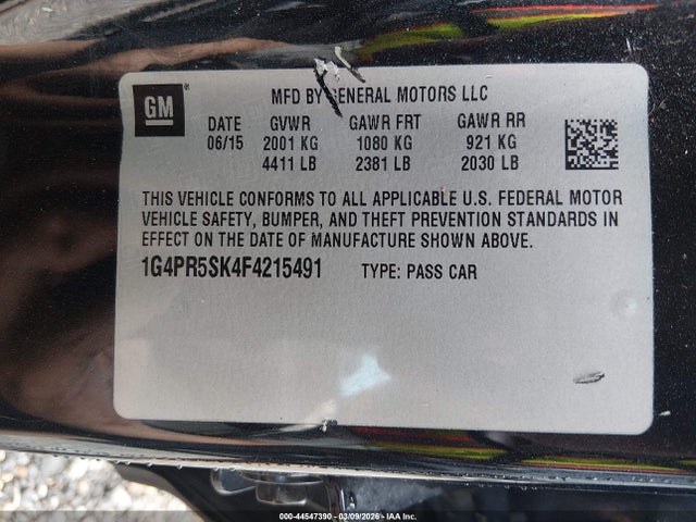 Aukcja sprzedaży 2015 Buick Verano Convenience Group, vin: 1G4PR5SK4F4215491, numer aukcji: 44547390