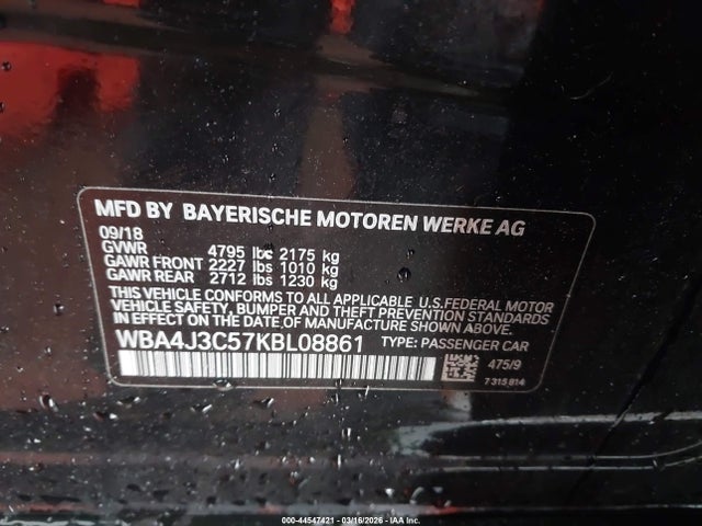 WBA4J3C57KBL08861 BMW 430i Gran Coupe Xdrive