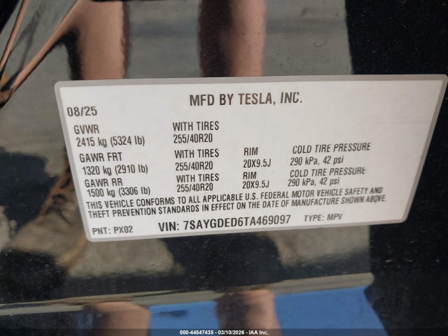 2026 TESLA MODEL Y 7SAYGDED6TA469097 Photo 8