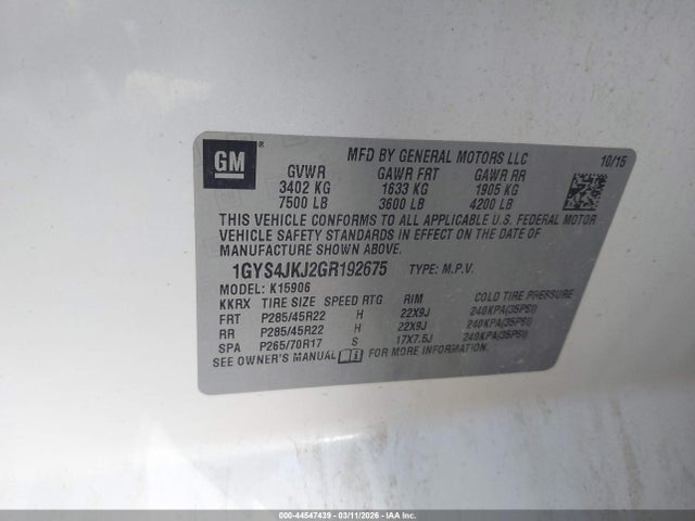 2016 CADILLAC ESCALADE ESV 1GYS4JKJ2GR192675 Photo 8