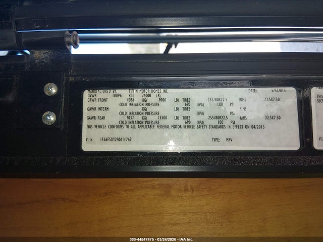 Ford F53 2015 1F66F5DY2F0A11762 Image 9