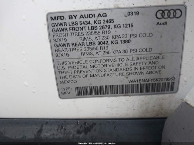 2019 AUDI Q5 WA1BNAFY5K2078952 Photo 8