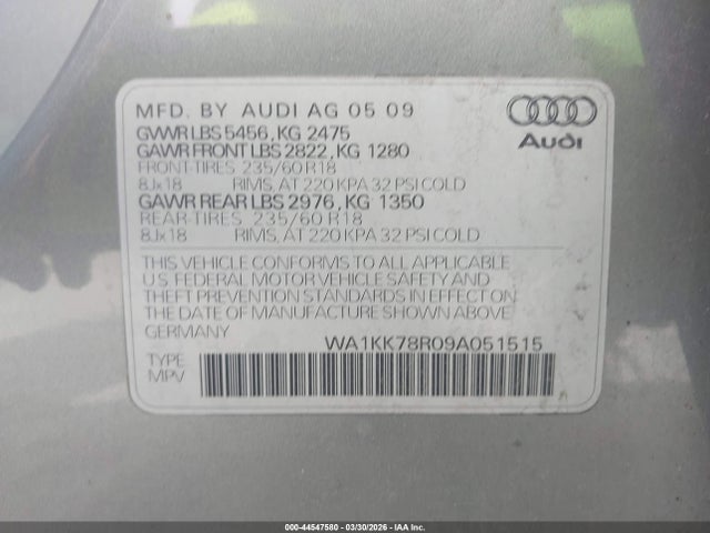 2009 AUDI Q5 WA1KK78R09A051515 Photo 8
