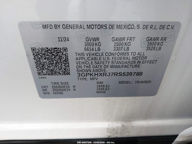 Aukcja sprzedaży 2024 Honda Prologue Touring, vin: 3GPKHXRJ7RS539788, numer aukcji: 44547646