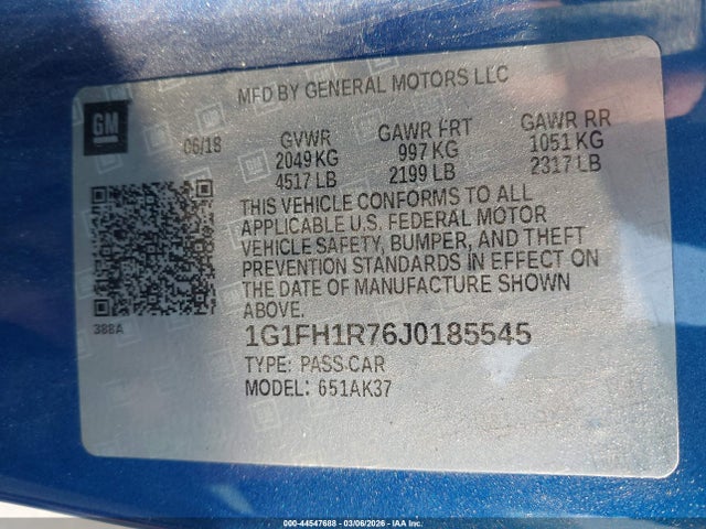 2018 CHEVROLET CAMARO 1G1FH1R76J0185545 Photo 8