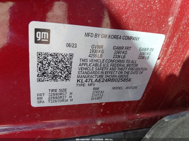 2024 Buick Envista Preferred Fwd მანქანა იყიდება აუქციონზე, vin: KL47LAE24RB025856, აუქციონის ნომერი: 44547697