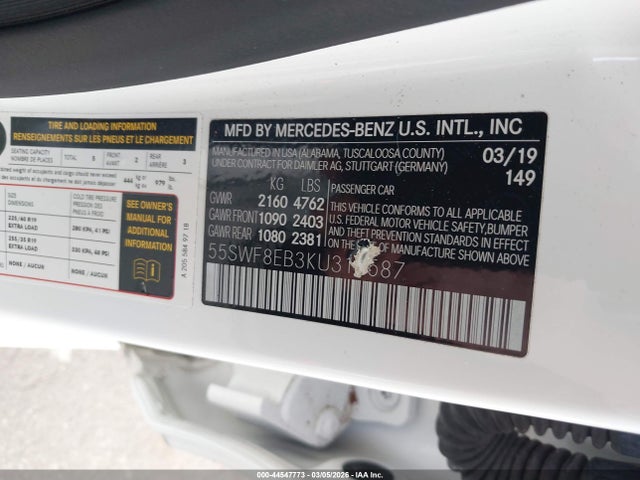 55SWF8EB3KU315587 Mercedes-Benz C 300 4matic