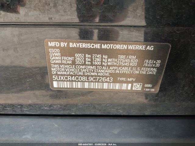 2020 BMW X5 5UXCR4C08L9C72643 Photo 8