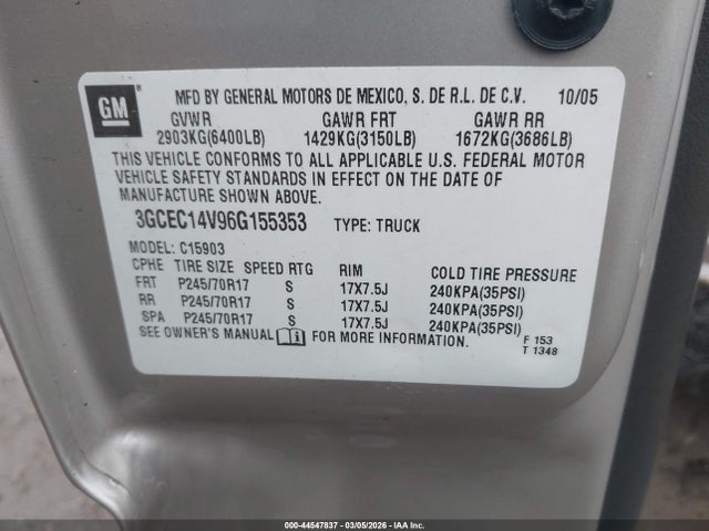 2006 CHEVROLET SILVERADO 1500 3GCEC14V96G155353 Photo 8