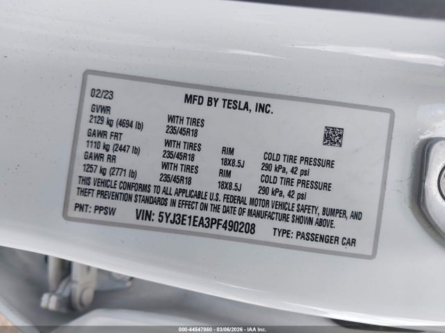 2023 TESLA MODEL 3 5YJ3E1EA3PF490208 Photo 8